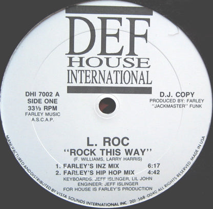 L. Roc : Rock This Way (12", Promo, Car)