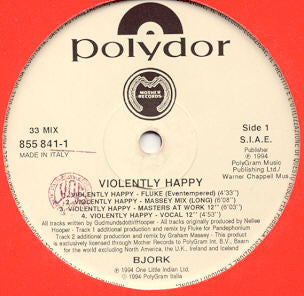 Bjork* : Violently Happy (12", Single)