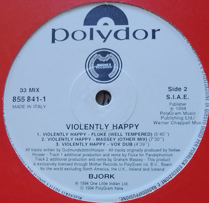 Bjork* : Violently Happy (12", Single)