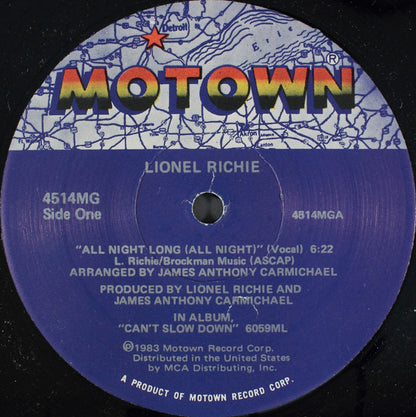 Lionel Richie : All Night Long (All Night) (12", Single)