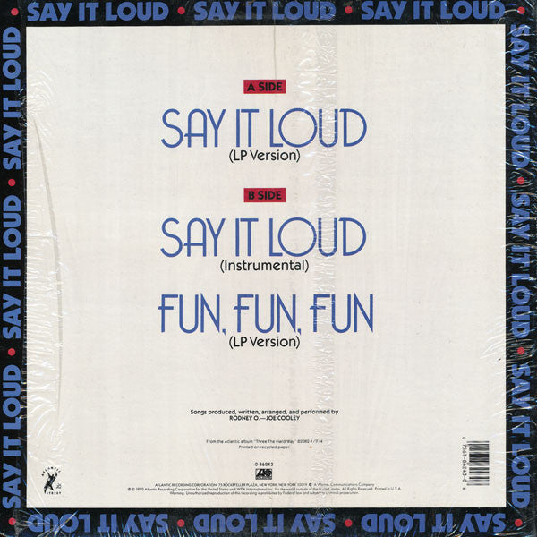Rodney O. - Joe Cooley* : Say It Loud (12")