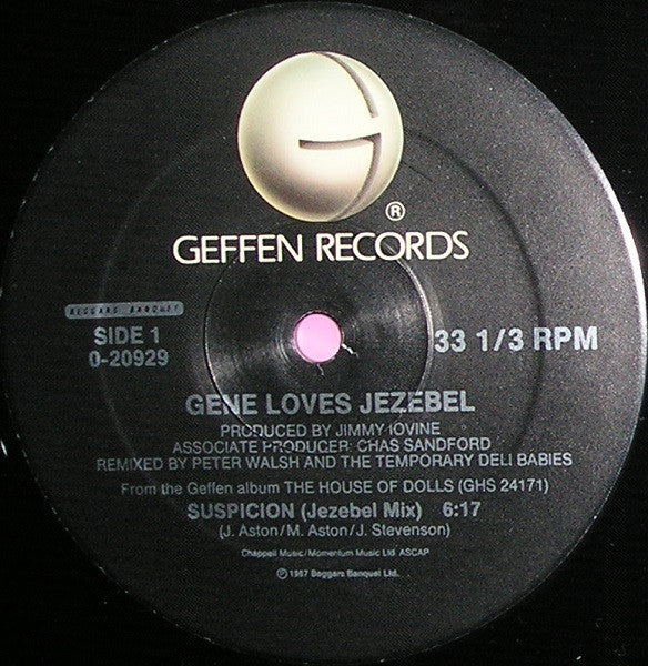 Gene Loves Jezebel : Suspicion / Twenty Killer Hurts (12", Maxi)