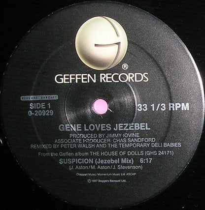 Gene Loves Jezebel : Suspicion / Twenty Killer Hurts (12", Maxi)