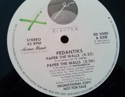Pedantiks : Paper The Walls (12", Promo)