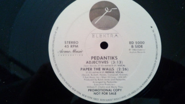 Pedantiks : Paper The Walls (12", Promo)