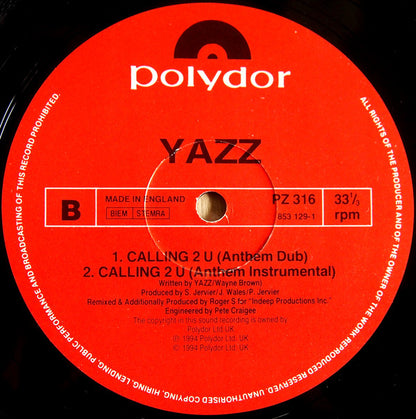 Yazz : Everybody's Got To Learn Sometime / Calling 2 U (12", Single)