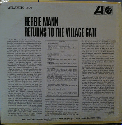 Herbie Mann : Herbie Mann Returns To The Village Gate (LP, Album, Mono)