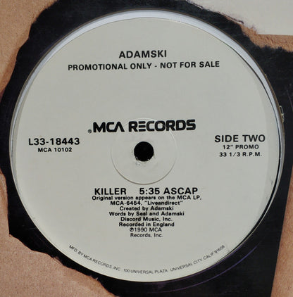 Adamski : Killer (12", Promo)