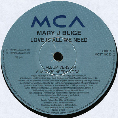 Mary J  Blige* : Love Is All We Need (12")