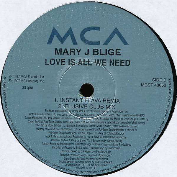 Mary J  Blige* : Love Is All We Need (12")