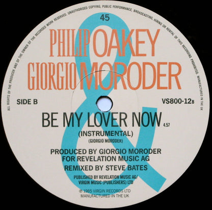 Philip Oakey & Giorgio Moroder : Be My Lover Now (12", Single)