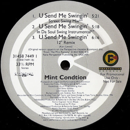 Mint Condition : U Send Me Swingin' (12", Promo)