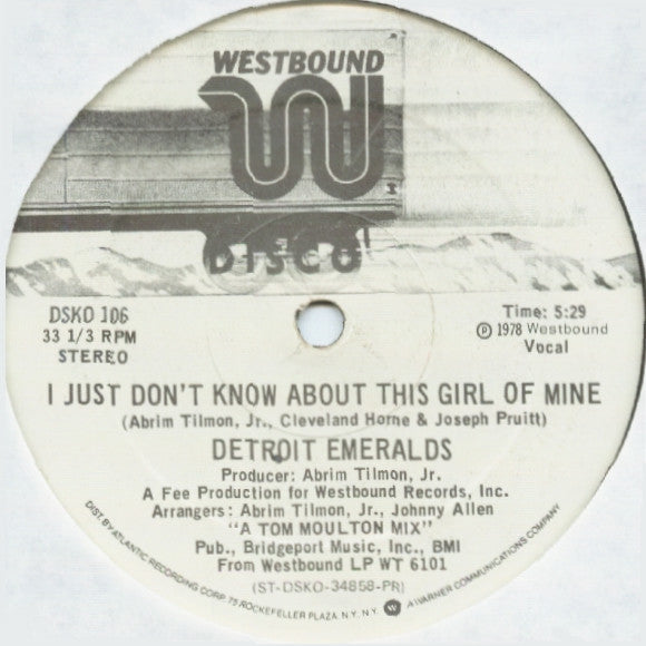Detroit Emeralds : I Just Don't Know About This Girl Of Mine (12", Promo)
