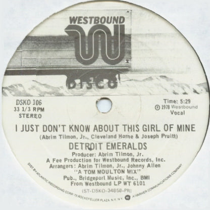 Detroit Emeralds : I Just Don't Know About This Girl Of Mine (12", Promo)