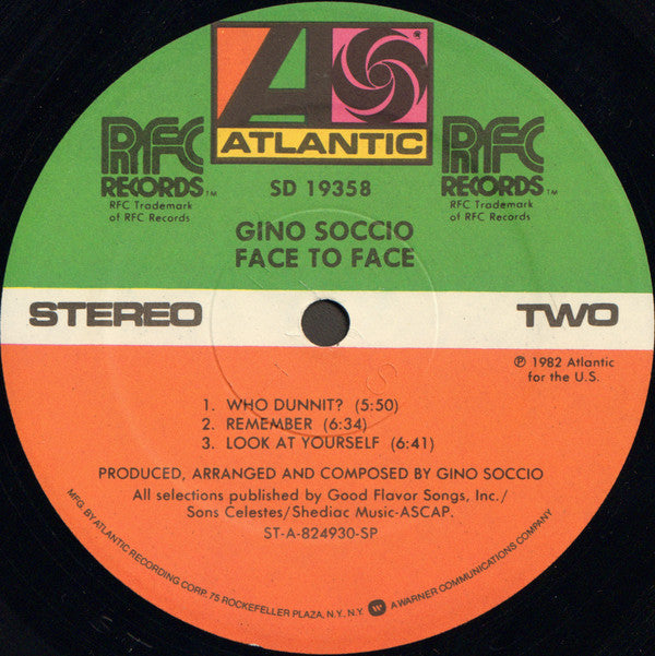 Gino Soccio : Face To Face (LP, Album)