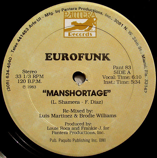 Euro Funk : Manshortage (12", Single)