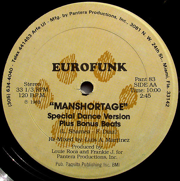 Euro Funk : Manshortage (12", Single)