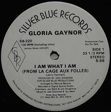 Gloria Gaynor : I Am What I Am (12", Promo)