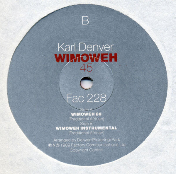 Karl Denver : Wimoweh 89 (12")