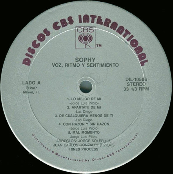 Sophy : Voz, Ritmo Y Sentimiento (LP, Album)