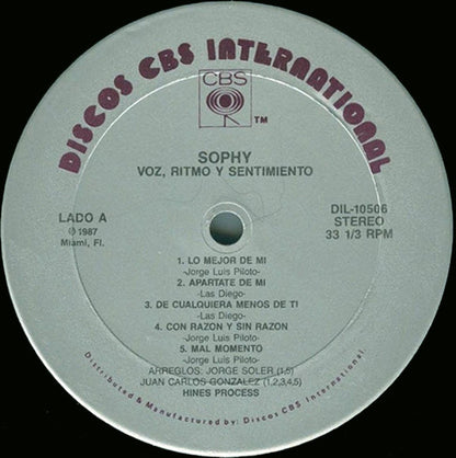 Sophy : Voz, Ritmo Y Sentimiento (LP, Album)