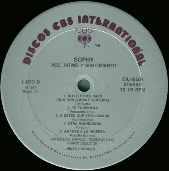 Sophy : Voz, Ritmo Y Sentimiento (LP, Album)