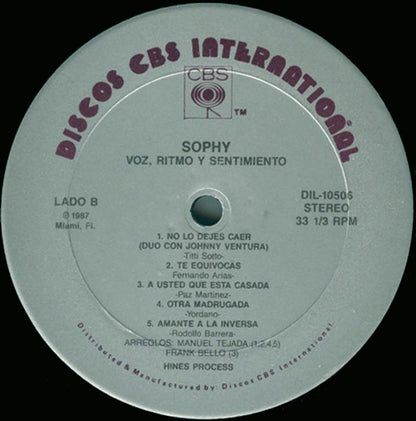 Sophy : Voz, Ritmo Y Sentimiento (LP, Album)