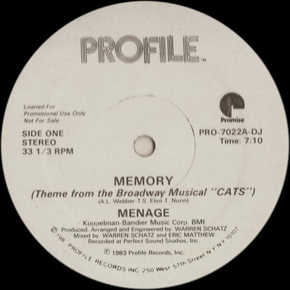 Menage (2) : Memory (12", Promo)