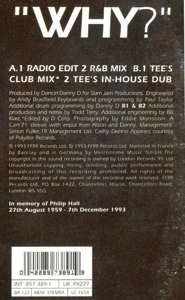 DannyD* Presents D:Mob* With Cathy Dennis : Why? (12", Single)