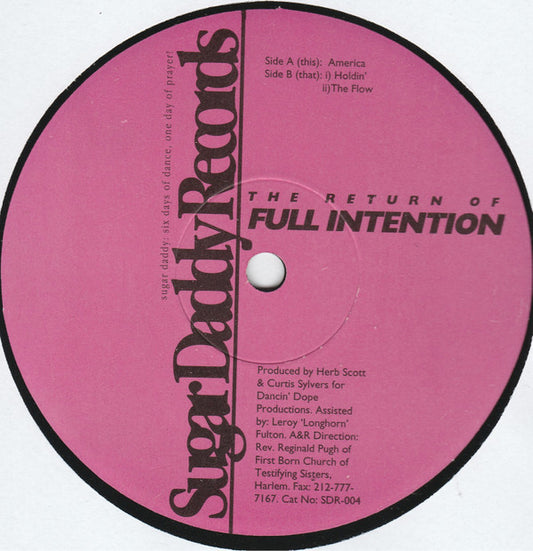 Full Intention : The Return Of Full Intention (12")