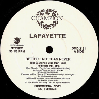 Lafayette : Better Late Than Never (2x12", Promo)