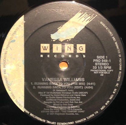 Vanessa Williams : Running Back To You (12", Promo)