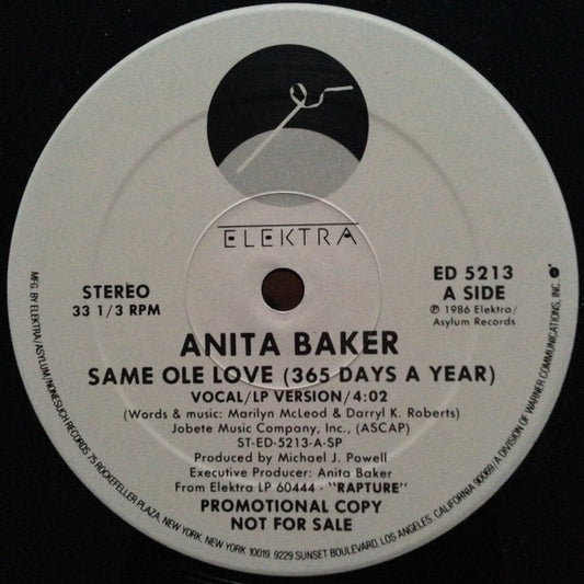 Anita Baker : Same Ole Love (365 Days A Year) (12", Promo)