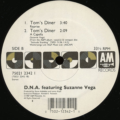 DNA Featuring Suzanne Vega : Tom's Diner (12", Single, Tra)