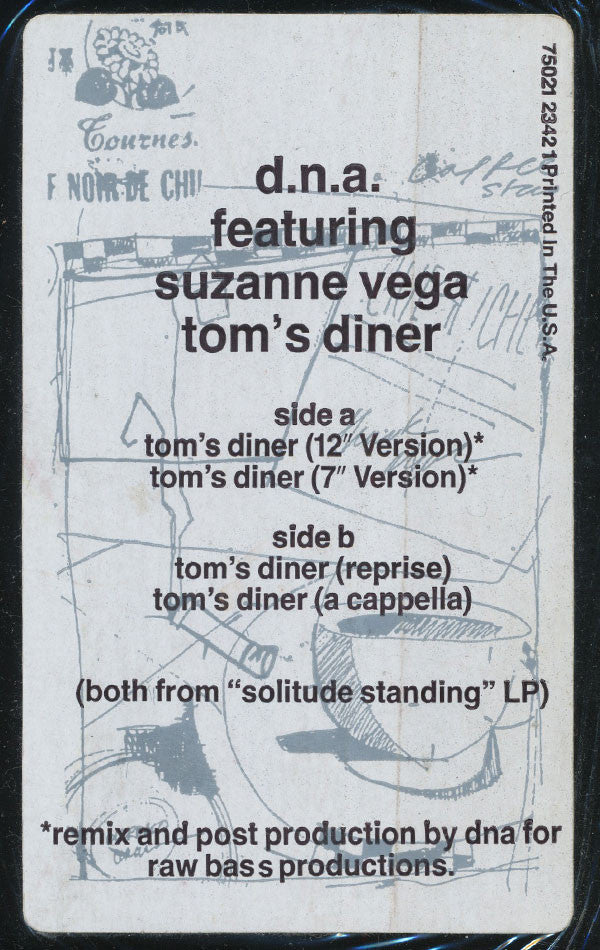 DNA Featuring Suzanne Vega : Tom's Diner (12", Single, Tra)