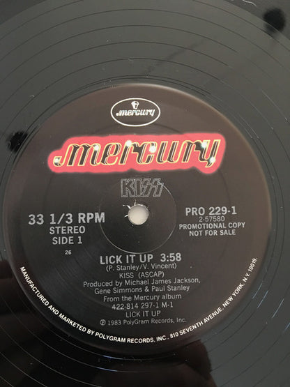 Kiss : Lick It Up (12", Single, Promo)