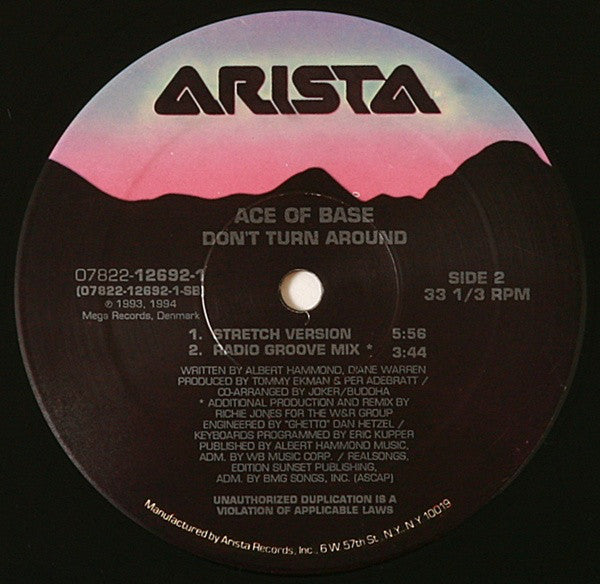 Ace Of Base : Don't Turn Around (12", Single)