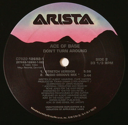 Ace Of Base : Don't Turn Around (12", Single)