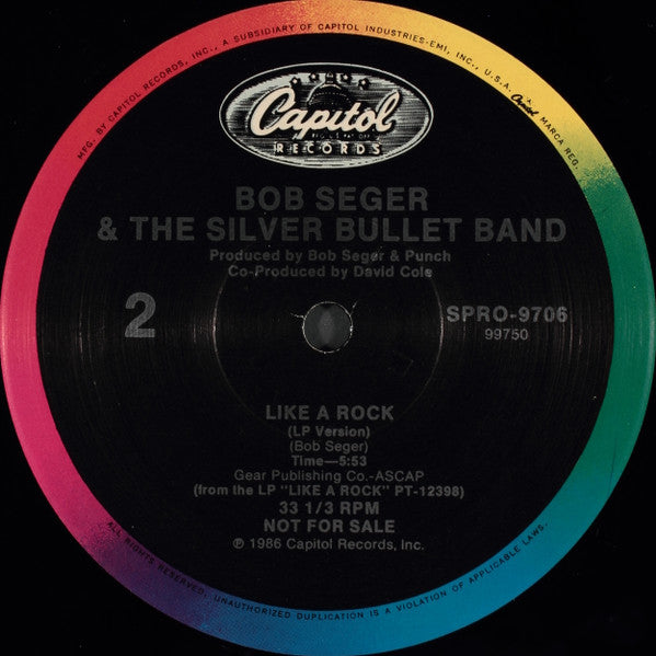 Bob Seger & The Silver Bullet Band* : Like A Rock (12", Promo)