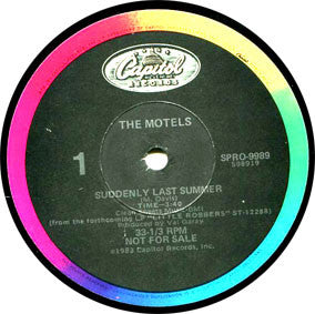 The Motels : Suddenly Last Summer (12", Promo)