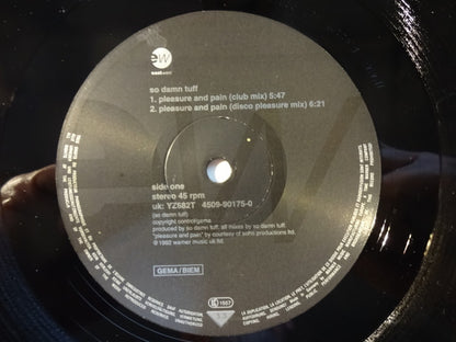 So Damn Tuff : Pleasure And Pain (12", Single)