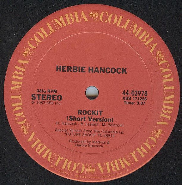 Herbie Hancock : Rockit (Extended Dance Version) (12", Single, Pit)