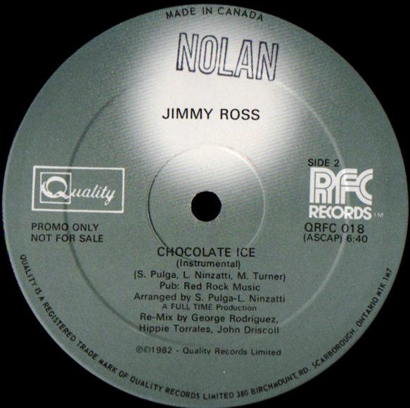 Jimmy Ross : Chocolate Ice (12", Promo)