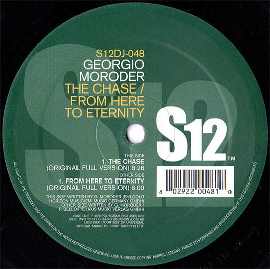 Giorgio Moroder : The Chase / From Here To Eternity (12")