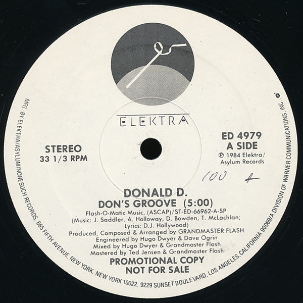 Donald D.* : Don's Groove (12", Promo)