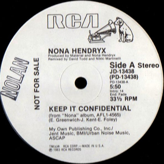 Nona Hendryx : Keep It Confidential (12", Single, Promo)