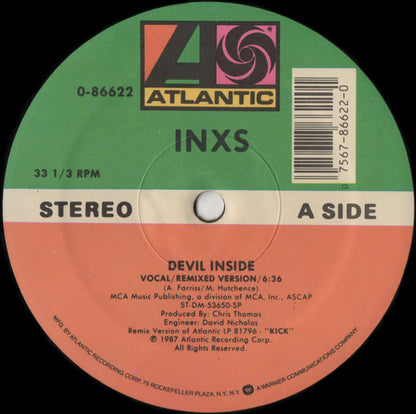 INXS : Devil Inside (Re-Mix Version) (12", Single)