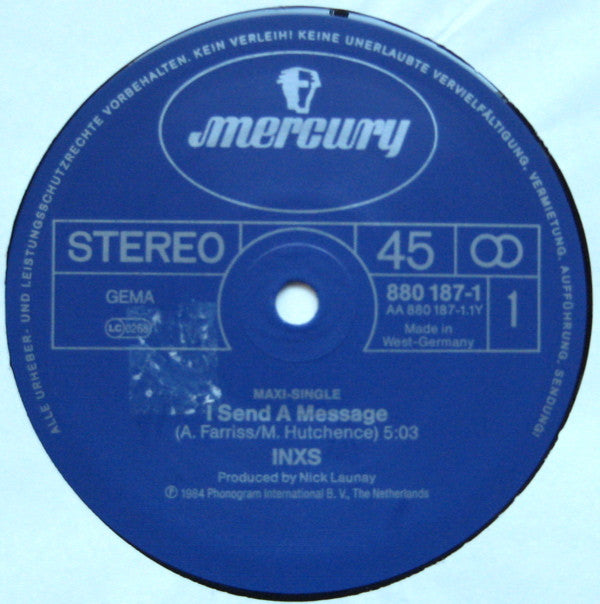 INXS : I Send A Message (12", Maxi)