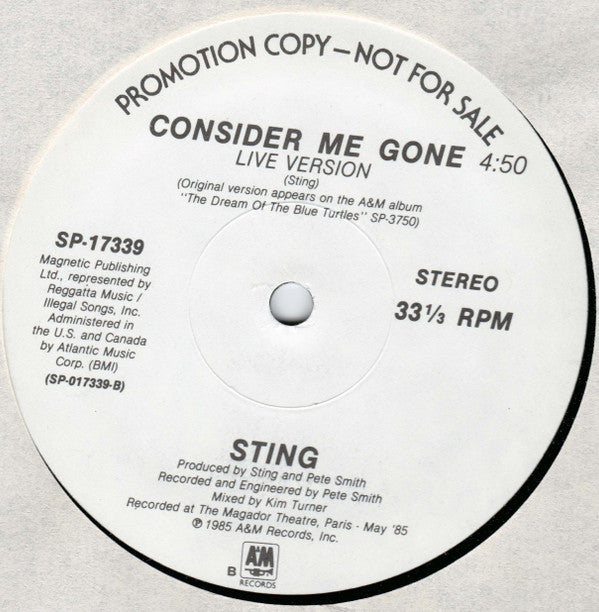 Sting : Fortress Around Your Heart (12", Promo)