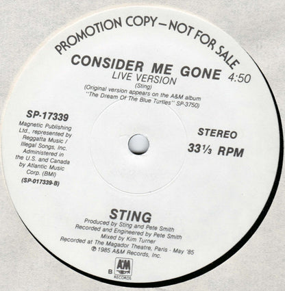 Sting : Fortress Around Your Heart (12", Promo)